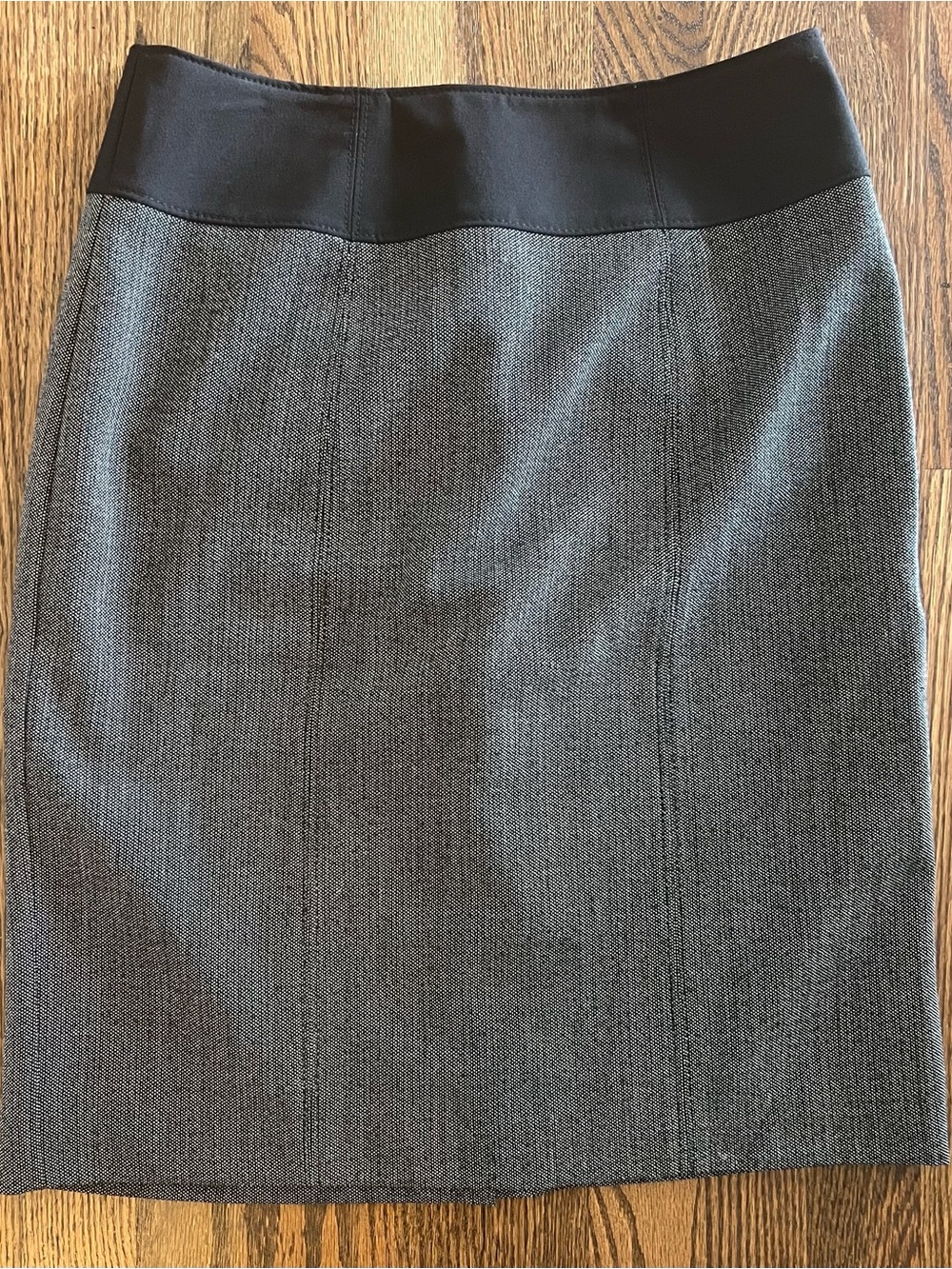 Worthington Gray Pencil Skirt with Black Waistband